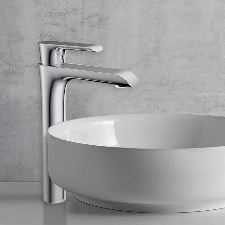 Смеситель высокий для раковины Vincea Esse VBF-1E2CH однорычажный, хром