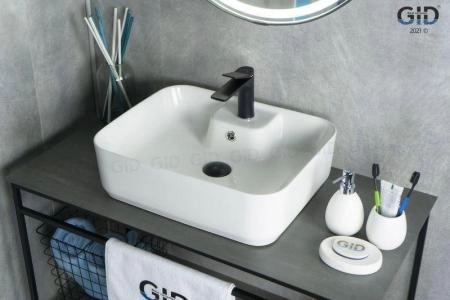 Раковина Gid N9445 52x42 на столешницу белая