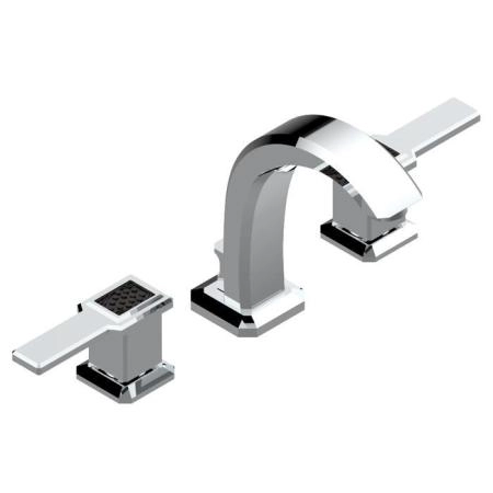 THG Metropolis a manettes cristal noir Смеситель для раковины, 3 отв., цвет: хром/черный хрусталь