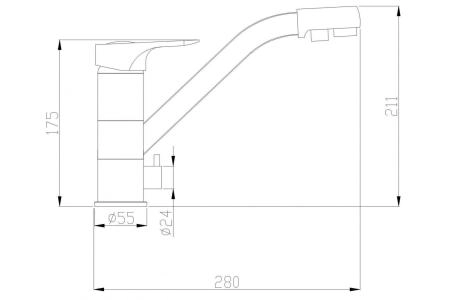 Смеситель для кухни ZORG Steel Hammer (SH 321 BLACK BR) бронза | черный