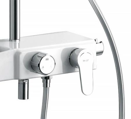Душевая система AZARIO с поворотным изливом, хром/белый (AZ-801)
