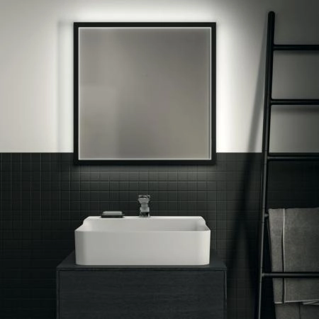Ideal Standard Conca Квадратное зеркало 60см, диаметральная светодиодная подсветка, цвет: черный