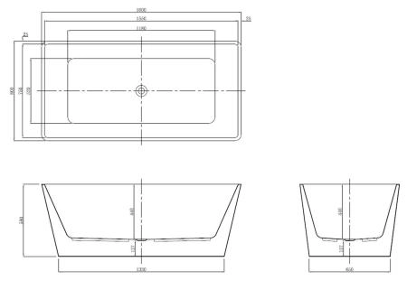 Ванна акриловая Azario Lincoln 160x80 свободностоящая LIN16080