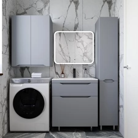 Тумба напольная Style Line Марелла 70 (2 ящ.) Люкс антискрейтч серый, PLUS