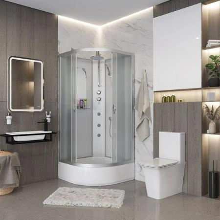 Душевая кабина Niagara NG-3301-14BKTG 900х900х2100-2400 средний поддон 26см стекло матовое