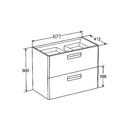 Roca The Gap Original Тумба подвесная 70x41x60см, с 2 ящиками, цвет: белый матовый