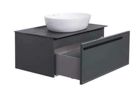 Тумба под раковину LA FENICE Elba Grigio серая 80 FNC-01-ELB-G-80 серый матовый зелёный матовый