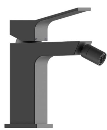 Bossini Aki смеситель для биде, донный клапан Click-Clack, цвет black matte