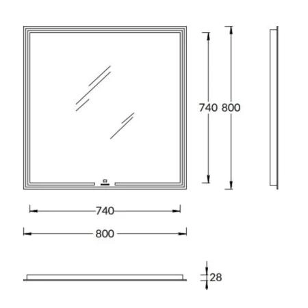 Зеркало Kerama Marazzi MIO МИО MIO.mi.80\WHT  квадратное с диммером 80, белое