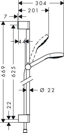 Душевой набор Hansgrohe Croma Select E 110 26580400, Multi 0,65 см, хром/белый