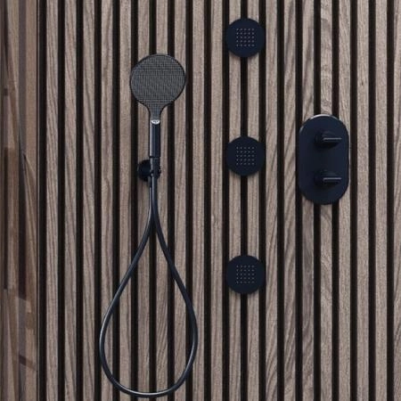 Боковая форсунка Bossini Tondo Flat I00175.073, черная матовая