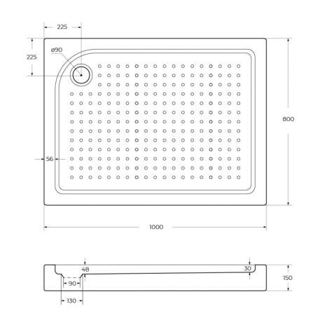 Поддон для душа BelBagno 100x80 прямоугольный акрил TRAY-BB-AH-100/80-15-W-L