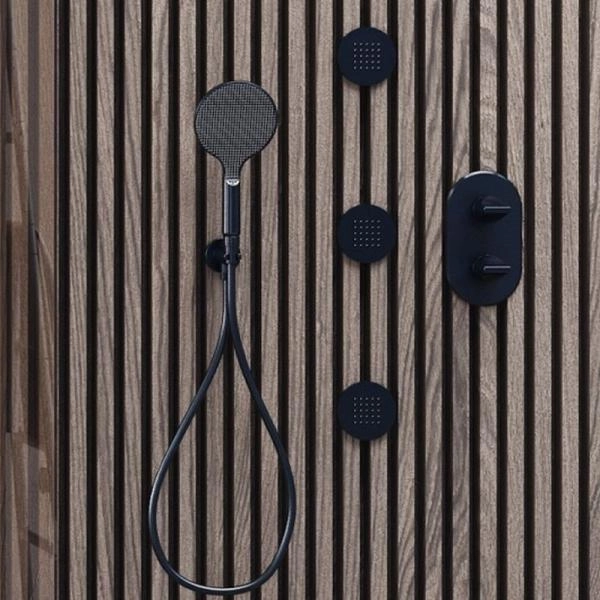 Боковая форсунка Bossini Tondo Flat I00175.073, черная матовая