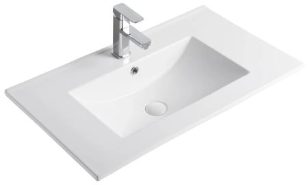 Раковина Gid 9075e 76x47 встраиваемая сверху белая