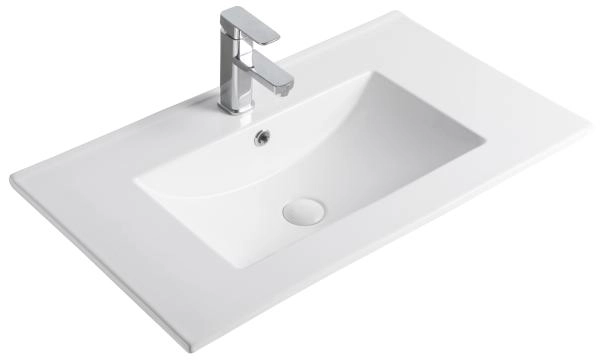 Раковина Gid 9075e 76x47 встраиваемая сверху белая
