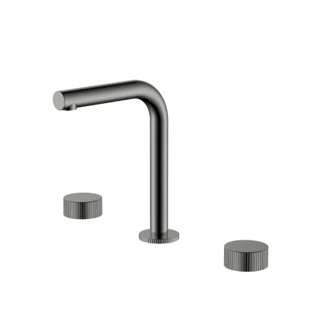 Смеситель на столешницу Boheme STICK LINEA на 3 отв. Gun Metal 152-GM.3
