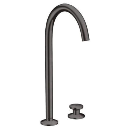 Axor One Смеситель для раковины Sel 260, на 2 отв., высокий, с донным клапаном Push-Open, цвет: шлифованный черный хром