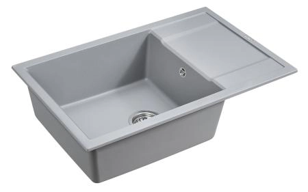Кухонная мойка Paulmark VERLASS PM317850-GRM серый металлик кварцевая