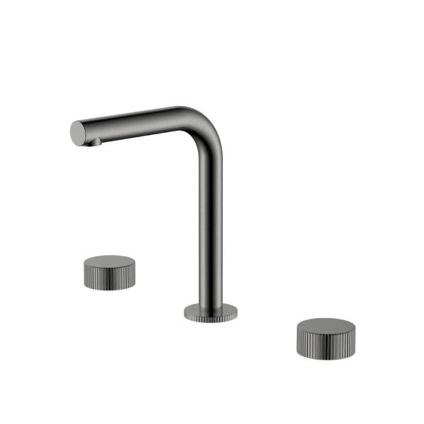 Смеситель на столешницу Boheme STICK LINEA на 3 отв. Gun Metal 152-GM.3