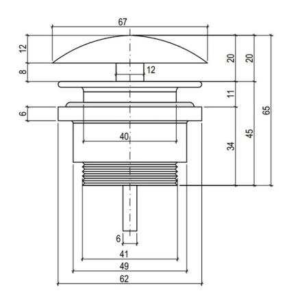 Донный клапан Salini для раковины фиксированный D 601 S-Sense глянцевый 16621WG