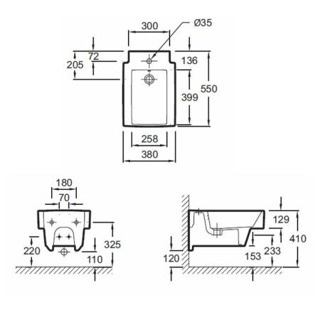 Биде Jacob Delafon TERRACE EMA0002-00 подвесное