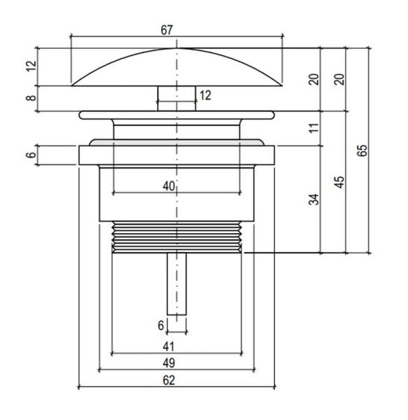Донный клапан Salini для раковины фиксированный D 601 S-Sense глянцевый 16621WG