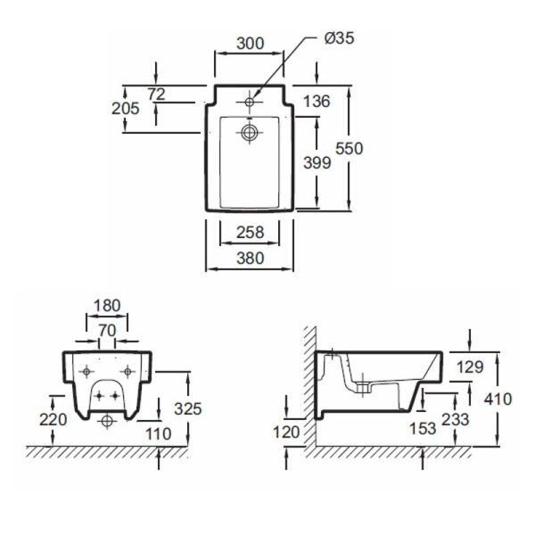 Биде Jacob Delafon TERRACE EMA0002-00 подвесное