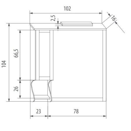 EBAN Singolo DX Зеркало 104x102 см, в раме со шкафчиком правым, цвет: noce