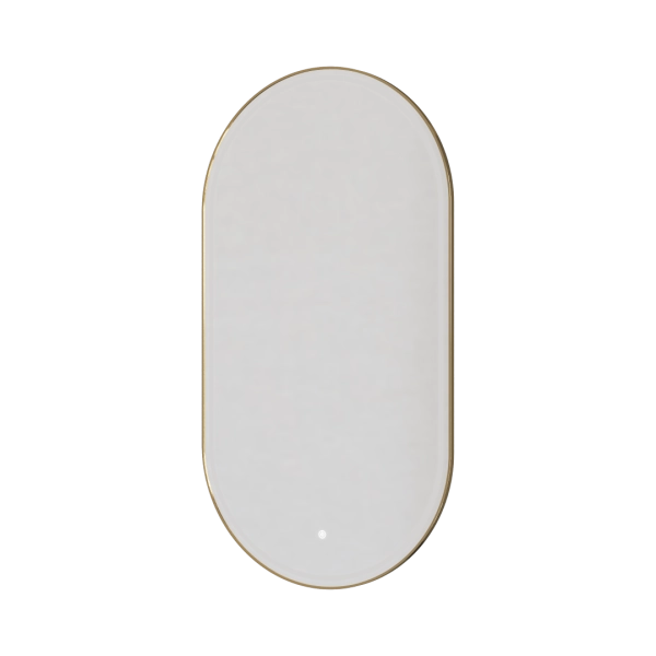 Зеркало Boheme овальное, мет. рама, тыльная подсветка, сенсор, антизапотевание, 60*110, GOLD 568-G