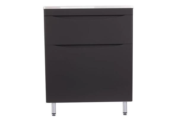 Тумба напольная Style Line Бергамо мини 70 (2 ящ.) Люкс антискрейтч черный, PLUS