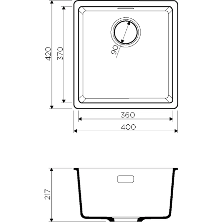 Кухонная мойка Omoikiri Kata 40-U-GR 4993397, 400х420, Leningrad Grey