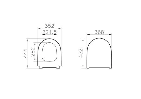 Инсталляция с унитазом VitrA Sento  9830B003-7212 комплект 4 в 1 с сиденьем микролифт безободковый цвет клавиши глянцевый хром