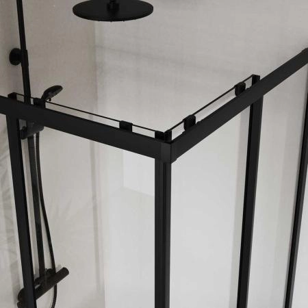 Душевой уголок Vincea City VSS-5CT8010CLB, 1000*800, черный, стекло прозрачное