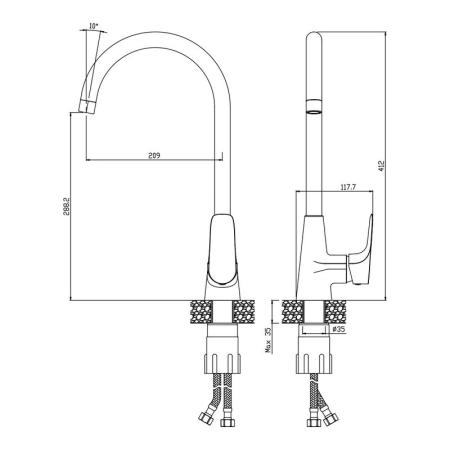 Смеситель OLIVES Sierra 14430SR для кухни,хром