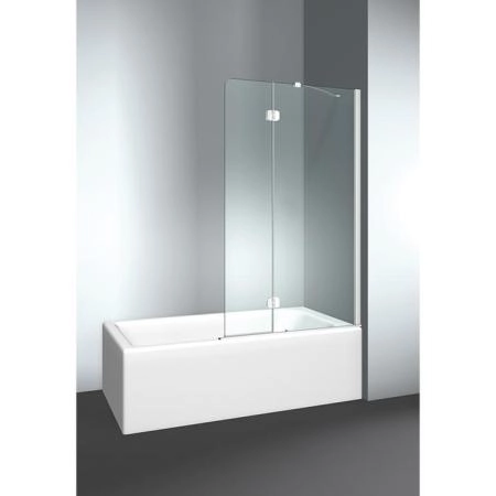 VismaraVetro Шторка на ванну PV 54х150Hсм, размер 90-92(50+40)см, DX (правая), стекло Transparent 04, Bright Silver 21, петли С67 внутр. открытие, TPA