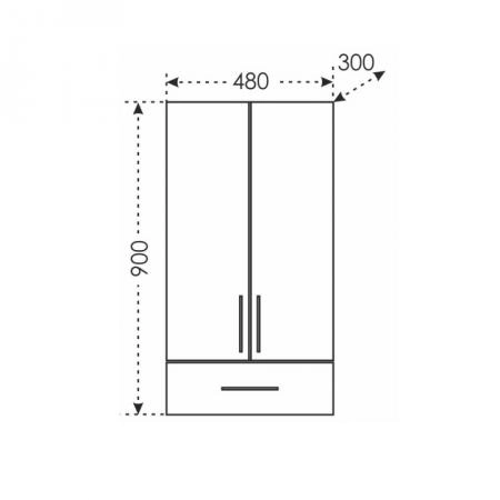 Шкаф над стиральной машиной СаНта Дублин 48/90 423002