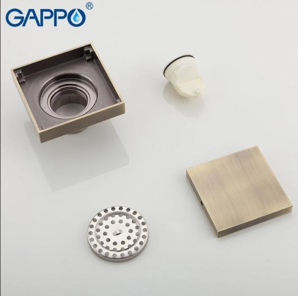 Душевой трап Gappo G81005-4 бронза 100x100мм