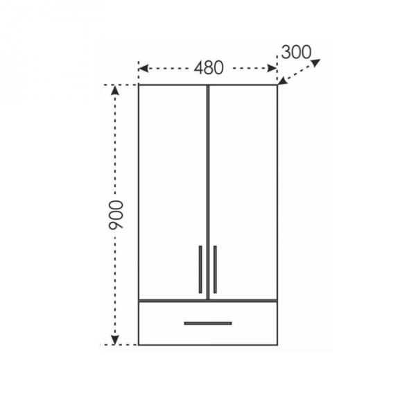 Шкаф над стиральной машиной СаНта Дублин 48/90 423002