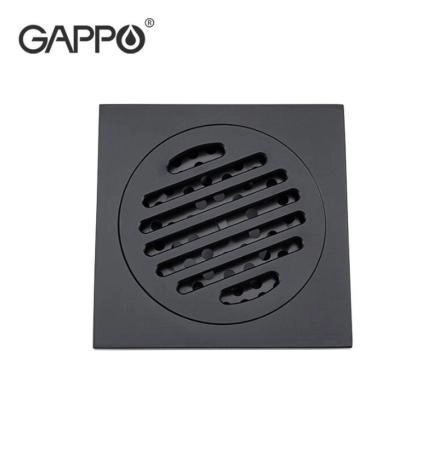 Душевой трап Gappo G81053-6 чёрный 100x100мм