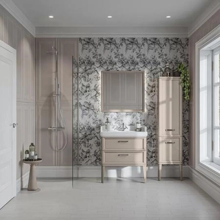 Kerama Marazzi Pompei Тумба подвесная 80см, с 2 ящиками, цвет: камео бежевый глянцевый