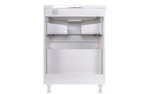 Тумба напольная Style Line Бергамо мини 60 (2 ящ.) Люкс антискрейтч белый, PLUS
