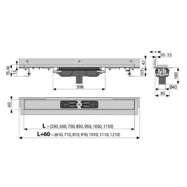 Душевой лоток AlcaPlast APZ1104-750 Flexible Low