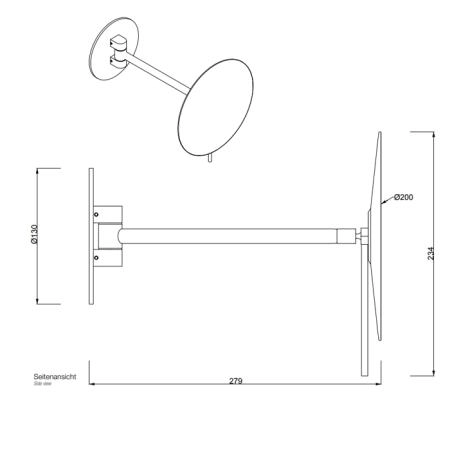 Decor Walther Round SPT 72 Косметическое зеркало 22.4см, подвесное, увел. 5x, цвет: хром