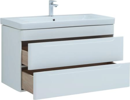 Тумба под раковину Aquanet София 105 белый глянец (2 ящика)