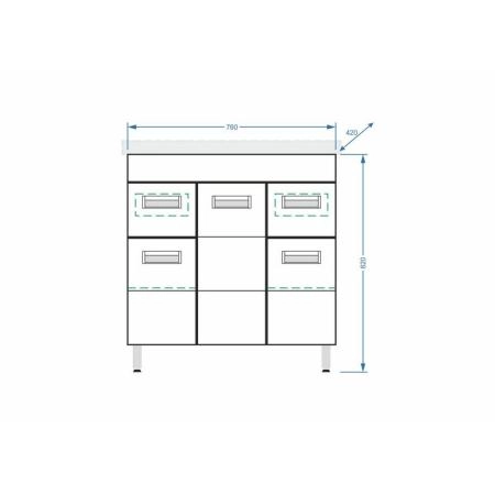Тумба под умывальник Stella Polar Фиора 80, 2 ящ., Сомо 80