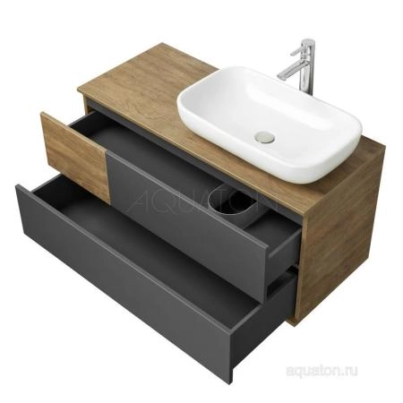 Тумба под раковину AQUATON Терра 105 дуб кантри, антрацит 1A246901TEKA0