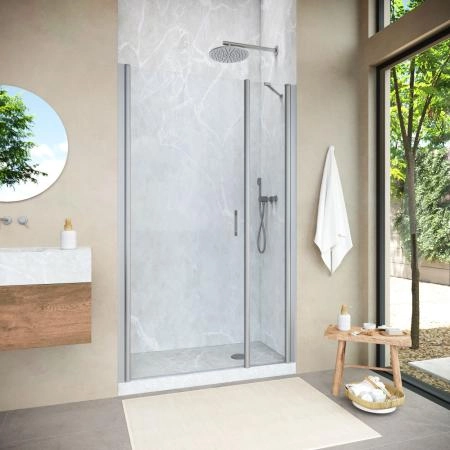 Душевая дверь Vegas-glass EP-F-2 NOVO h2000 120 07 01 L, профиль матовый хром, стекло прозрачное