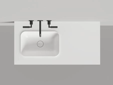 Раковина Salini ONDA EDGE ROUND S-Stone матовая 200x70 14022051MN столешница без отв.смесителя