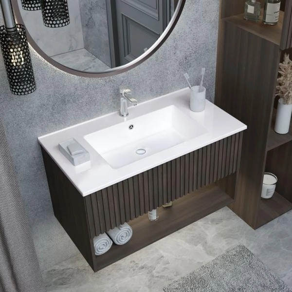 Раковина для ванной Uperwood Parma Premium 85 см, белая глянцевая