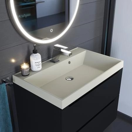 Раковина кварцевая Uperwood Classic Quartz 70 см, бежевая матовая, лён